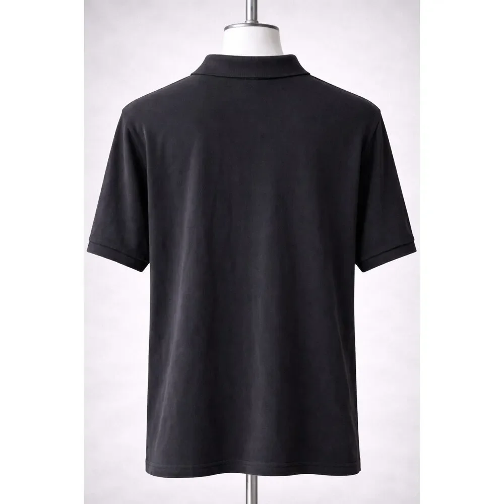 Vintage 90s Polo Ralph Lauren Black Knit Polo Shirt XXL 2XL Short Sleeve